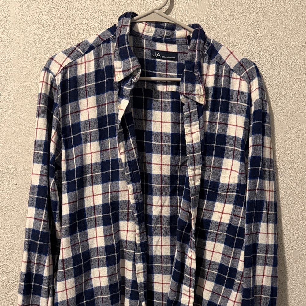 Blue and White Plaid Flannel